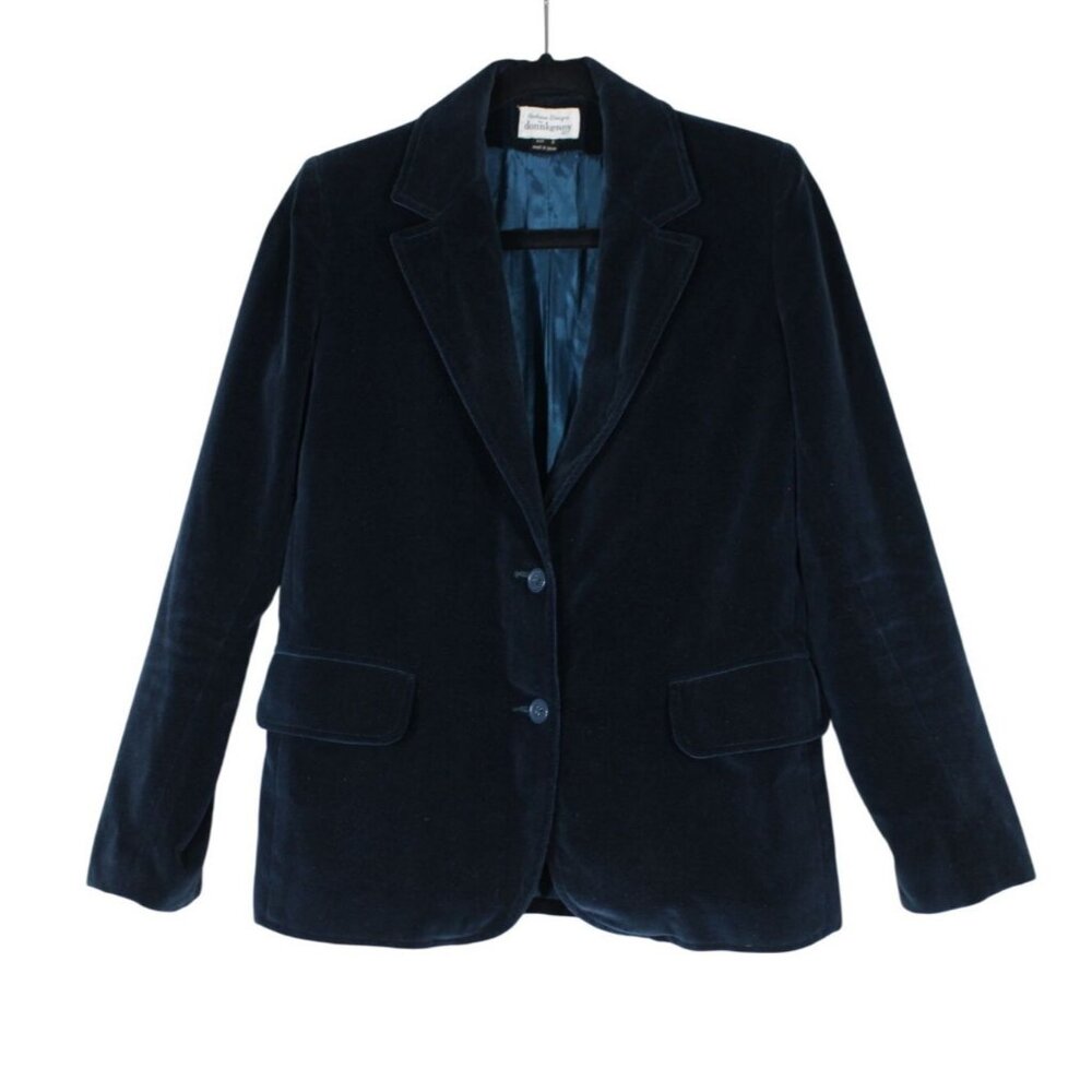 Donnkenny women's vintage cotton velvet two button blazer jacket 8